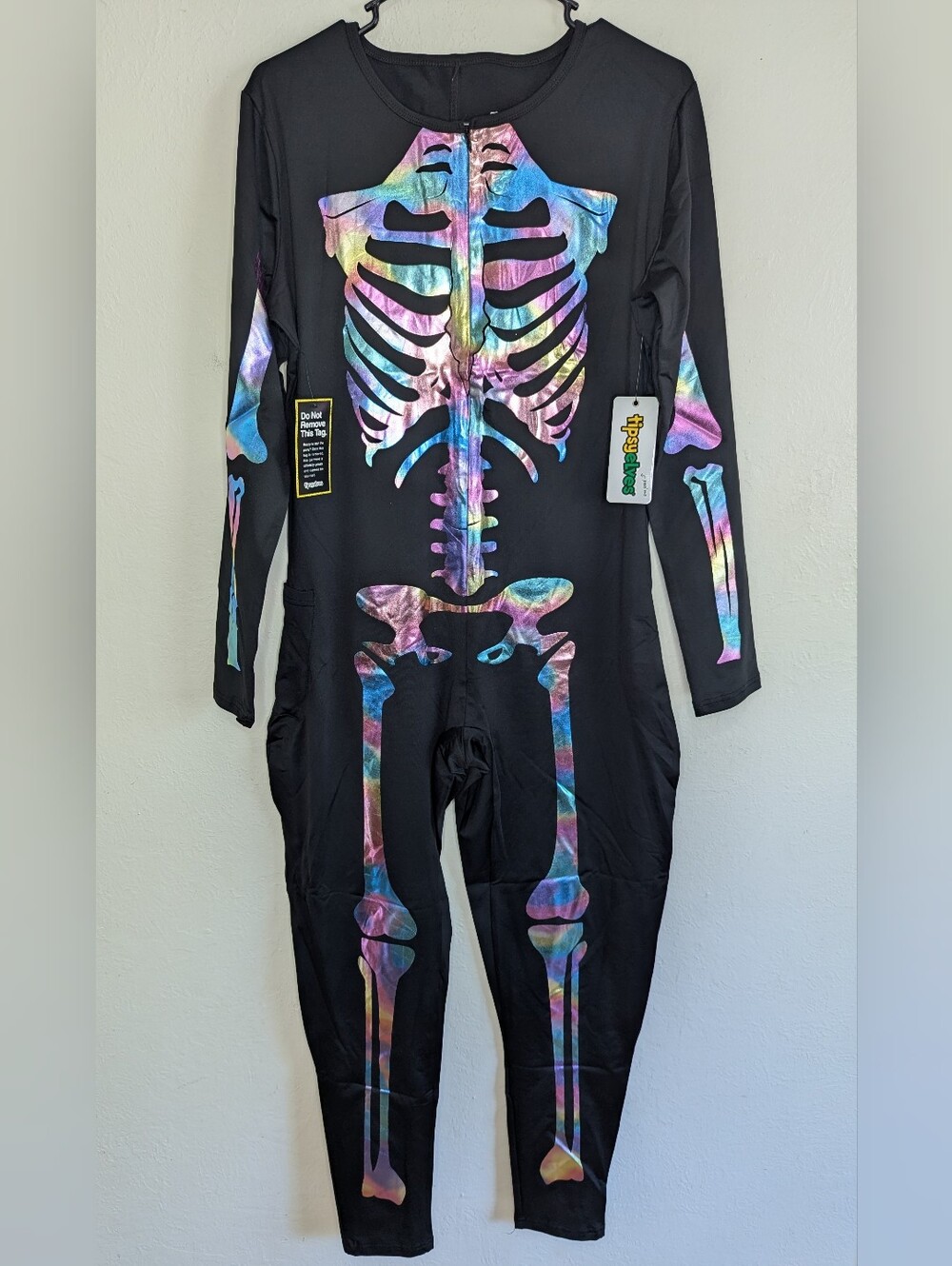 NWT Tipsy Elves Iridescent Skeleton Bodysuit Costume Women's Size 1X